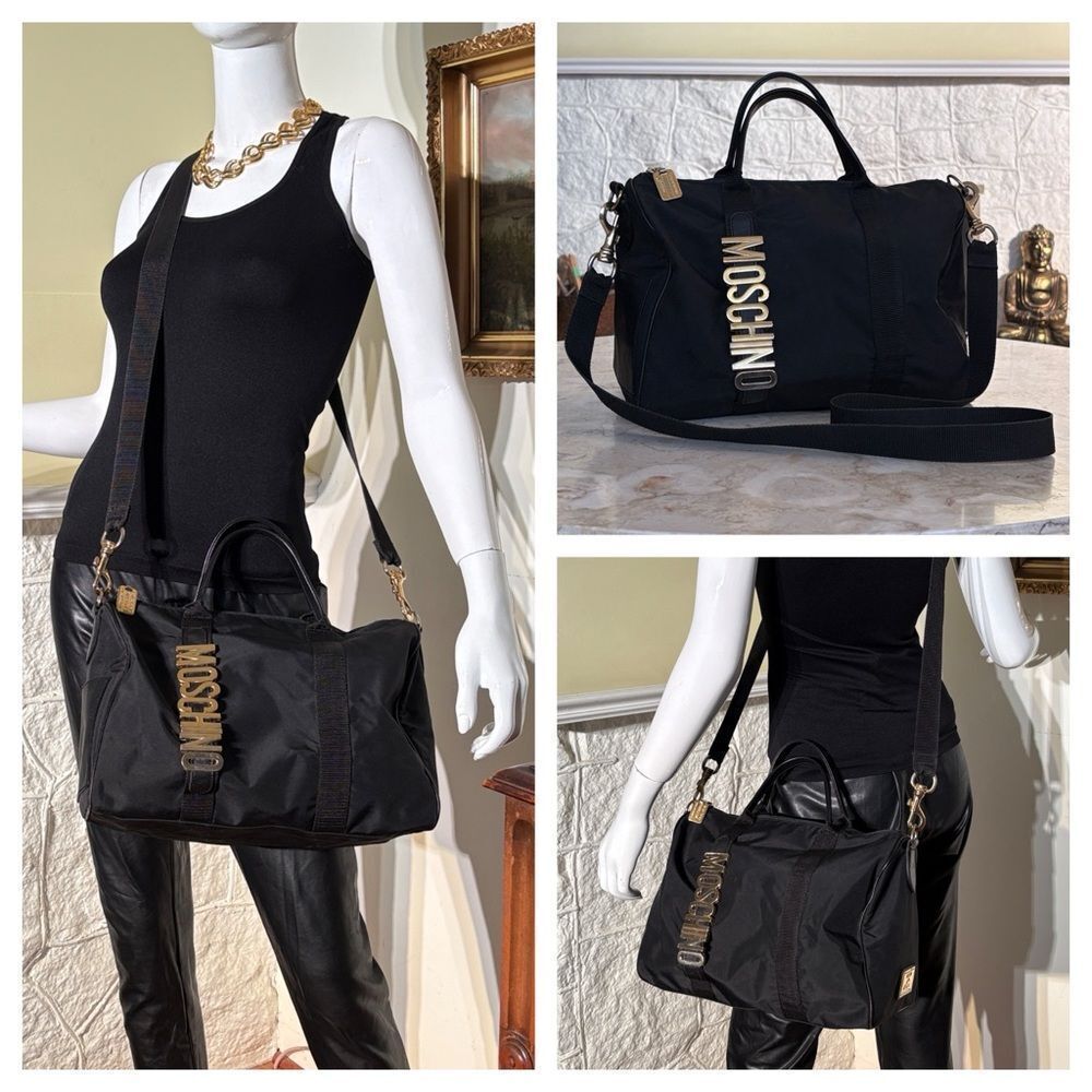 Moschino by Redwall Large Boston Satchel Duffel Crossbody Bag Vintage Rare